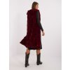 Bordó midi szőrme mellény