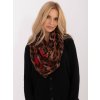 Barna női sál állatmintával és virágokkal