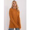 Téglaszínű klasszikus kötött pulóver