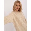 Női bézs színű pulóver kerek nyakkal