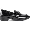 Női klasszikus fekete lakkozott mokaszin