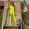 Női funkcionális neonzöld leggings