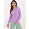 Világoslila klasszikus pulóver kerek nyakkal