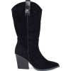 Fekete velúr női cowboy csizma