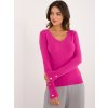 Sötétrózsaszín pulóver dekoratív szegecsekkel (Méret S/M)