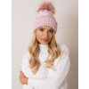 Női rózsaszín sapka pompommal