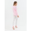 Hosszú pizsama rózsaszín felsővel és pöttyös nadrággal Cana Interlock
