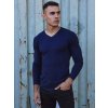 Kék férfi v-nyakú pulóver