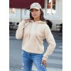 Krémszínű női kapucnis pulóver BASIC