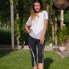 Női 3/4-es fekete leggings kakas mintával