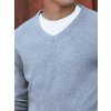 Világosszürke férfi pulóver V-nyakkal