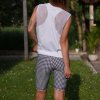 Női fehér és fekete funkcionális rövidnadrág kakasláb mintával