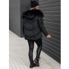 Női téli fekete steppelt kabát FIXMIX