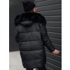 Női fekete téli steppelt dzseki kapucnival FROSTYFIT