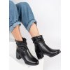Fekete női Sergio Leone bőr bokacsizma 6 cm