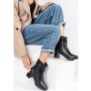 Fekete női Sergio Leone bőr bokacsizma 6 cm