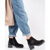 Fekete női Sergio Leone bőr bokacsizma 5,5 cm-es sarok