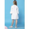 Fehér egyszerű anya és lány ruha lányoknak, fodrokkal az ujjakon (Rozmiar 86)