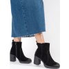 Fekete bőr női blokksarkú bokacsizma Sergio Leone, 8 cm