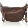MARCO MAZZINI Sötétbarna kötött bőr deréktáska