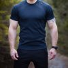 Fekete férfi funkcionális póló, rövid ujjú