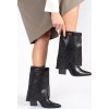 Fekete elegáns női  csizma, 9cm sarok