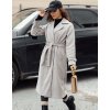 Világosszürke női hosszú oversize CAMELLYN kabát