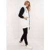 Fehér női steppelt sportmellény kapucnival