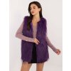 Lila női szőrme mellény zsebekkel