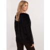 Női fekete bársony oversize blúz
