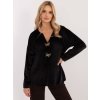 Női fekete bársony oversize blúz