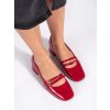 Piros lakkozott alacsony sarkú cipő, sarok 3,5 cm