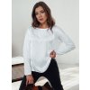 Fehér női oversize blúz medállal SILKINEA