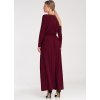 Bordó női maxi ruha, hosszú ujjú