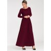 Bordó női maxi ruha, hosszú ujjú