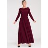 Bordó női maxi ruha, hosszú ujjú