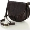 MARCO MAZZINI csokoládébarna bőr crossbody táska fedéllel