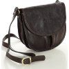 MARCO MAZZINI csokoládébarna bőr crossbody táska fedéllel