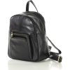 MARCO MAZZINI Fekete kis bőr hátizsák zsebekkel (Méret ONE SIZE)