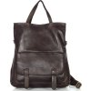MARCO MAZZINI Sötétbarna bőr kézitáska / hátizsák (Méret ONE SIZE)