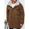 Férfi barna téli parka kapucnival