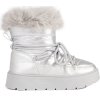Ezüst női hótaposó szőrmével, vastag talpon