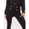 Fekete női elegáns leggings gombokkal