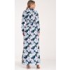 Nő mintás sötétkék maxi ingruha (Méret S)