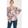 Női bézs virágos hosszú ujjú ing