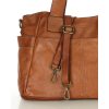 MARCO MAZZINI Camel színű női bőr táska külső zsebekkel (Méret ONE SIZE)