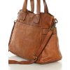 MARCO MAZZINI Camel színű női bőr táska külső zsebekkel (Méret ONE SIZE)