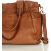 MARCO MAZZINI Camel színű női bőr táska külső zsebekkel (Méret ONE SIZE)