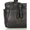 MARCO MAZZINI Fekete női bőr kézitáska külső zsebekkel (Méret ONE SIZE)