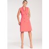 Korall színű elegáns ujjatlan midi ruha